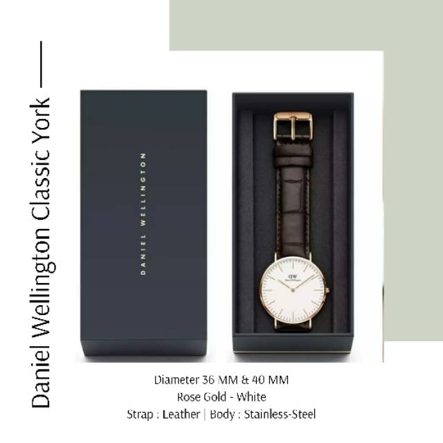 ORIGINAL JAM TANGAN DW DANIEL WELLINGTON 36/40MM CLASSIC YORK PRIA DAN WANITA KULIT ASLI LEATHER