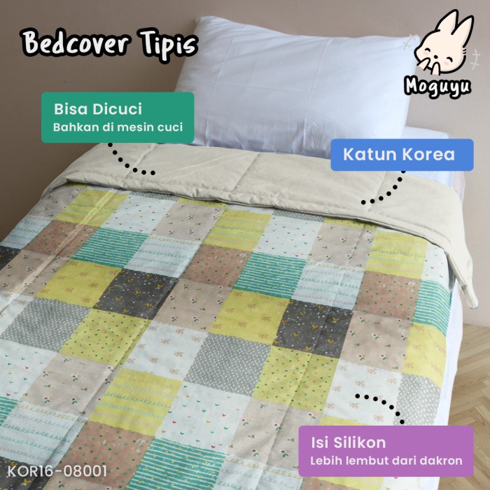 Bedcover Tipis /Selimut Murah - Single - Katun Premium- Patchwork Promo