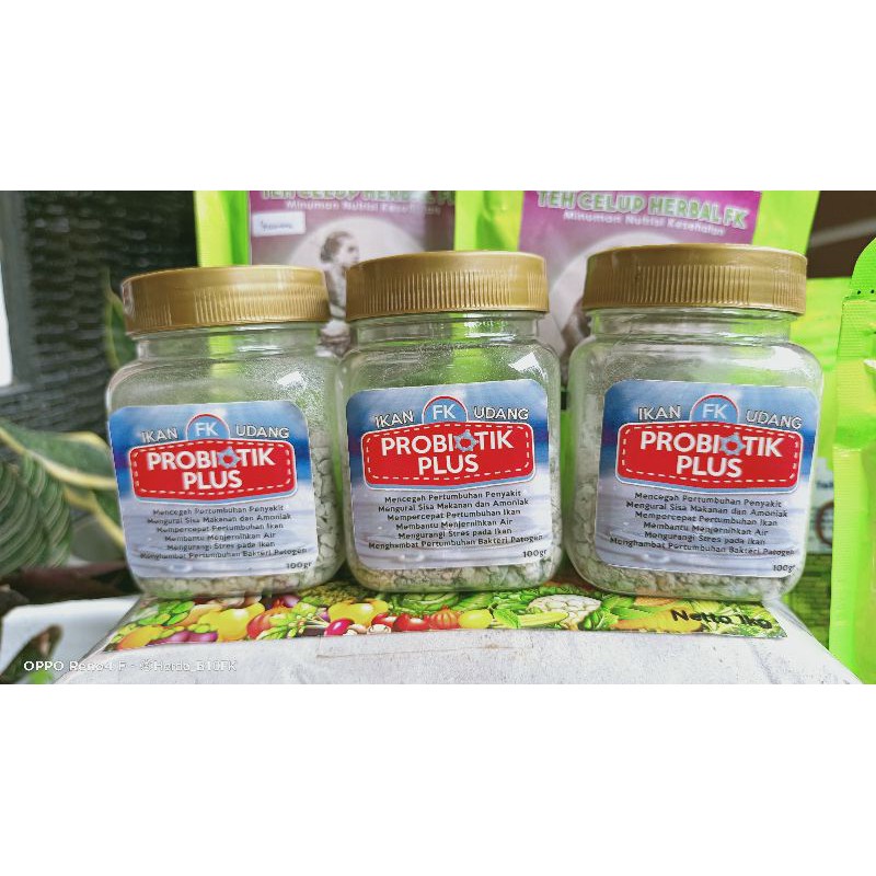 PROBIOTIK PLUS FK 100gram dapat Mencegah Pertumbuhan Penyakit, Mengurai Sisa Makanan &amp; Amoniak, Mempercepat Pertumbuhan Ikan, Membantu Menjernihkan Air, Mengurangi Stres Pada Ikan, Menghambat Pertumbuhan Bakteri Patogen, dll