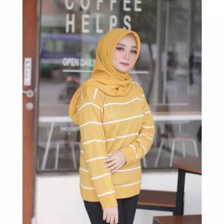 Stripe Bershka baju  rajut  wanita  murah Shopee  Indonesia