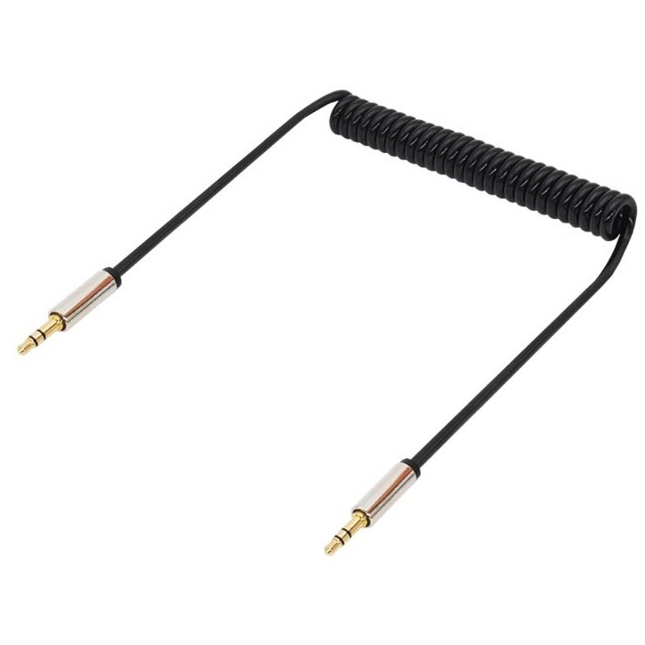 Kabel AUX Jack 3.5mm HiFi Spring - Black