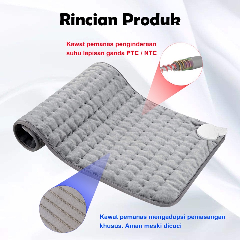 Heating Pad 60x30cm Bantal Panas Terapi Kesehatan Alat Terapi Bantal Listrik Panas Terapi Elektrikukuran Besar 10-Level Fast Heat Mat Relief Pain