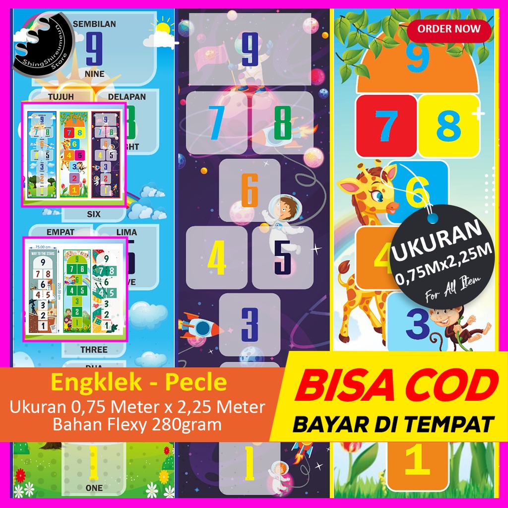 Mainan Engklek Edukasi Anak Sensory Path Space Jumbo Raksasa Permainan Tradisional Motorik Kasar Mur