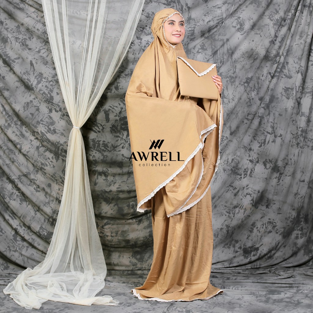 Awrellcollection - Mukena Dewasa Polos Travel Katun Rayon Awrellseries