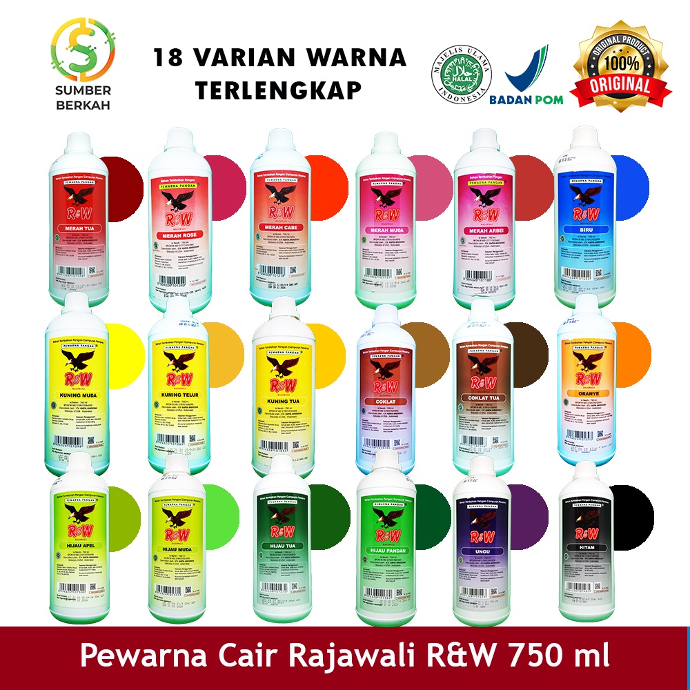 Pewarna Makanan Kue Rajawali R&amp;W RW 750 ml 1 kg