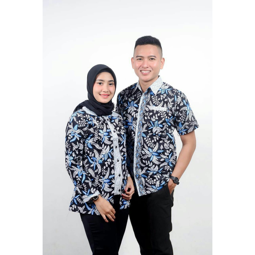 JAVA CP020 baju couple KEMEJA  GAMIS batik grosir seragam pasangan keluarga