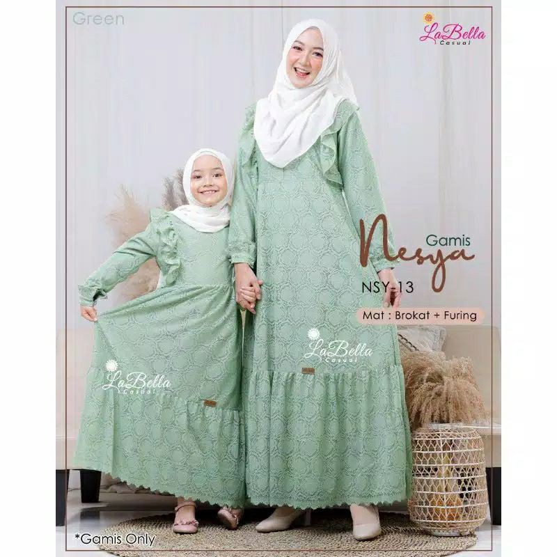 Gamis Anak Couple Nesya by Labella / Gamis Brukat Anak