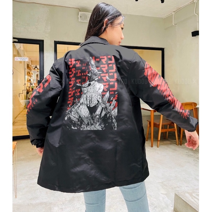 Coach Jaket Chainsaw Man Anime Manga Premium Unisex