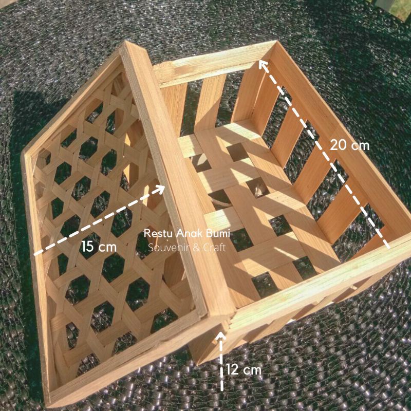 Kotak Hexagonal Polos - Wadah Snack Box - Kotak Bambu - Bingkisan Tradisional