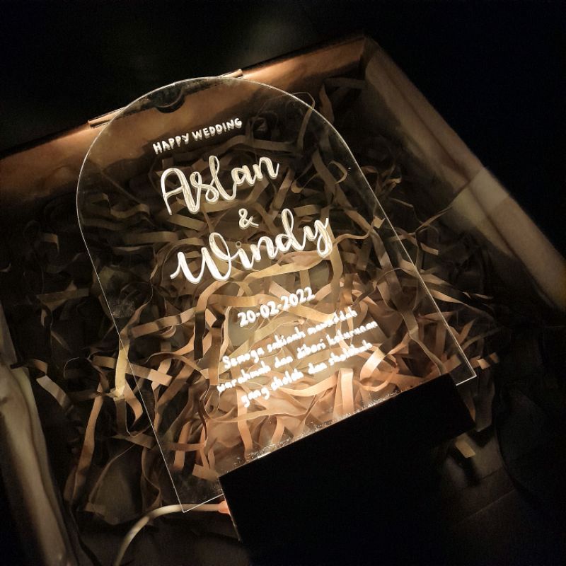 LED AKRILIK LETTERING | GIFTBOX | KADO WISUDA WEDDING BIRTHDAY