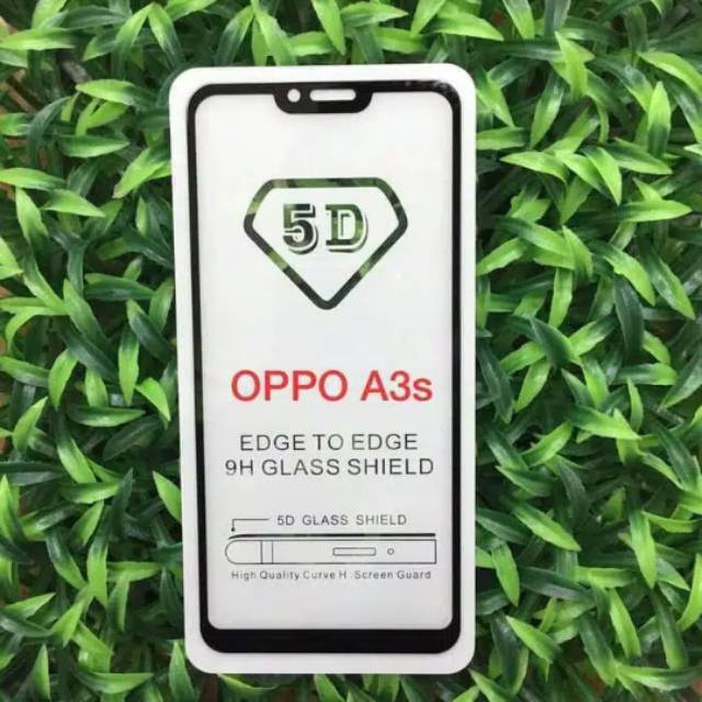 TEMPERED GLASS OPPO A3S FULL COVER 5D 9D 11D 21D TG OPPO A3S FULL FREE BUBBLE WRAP