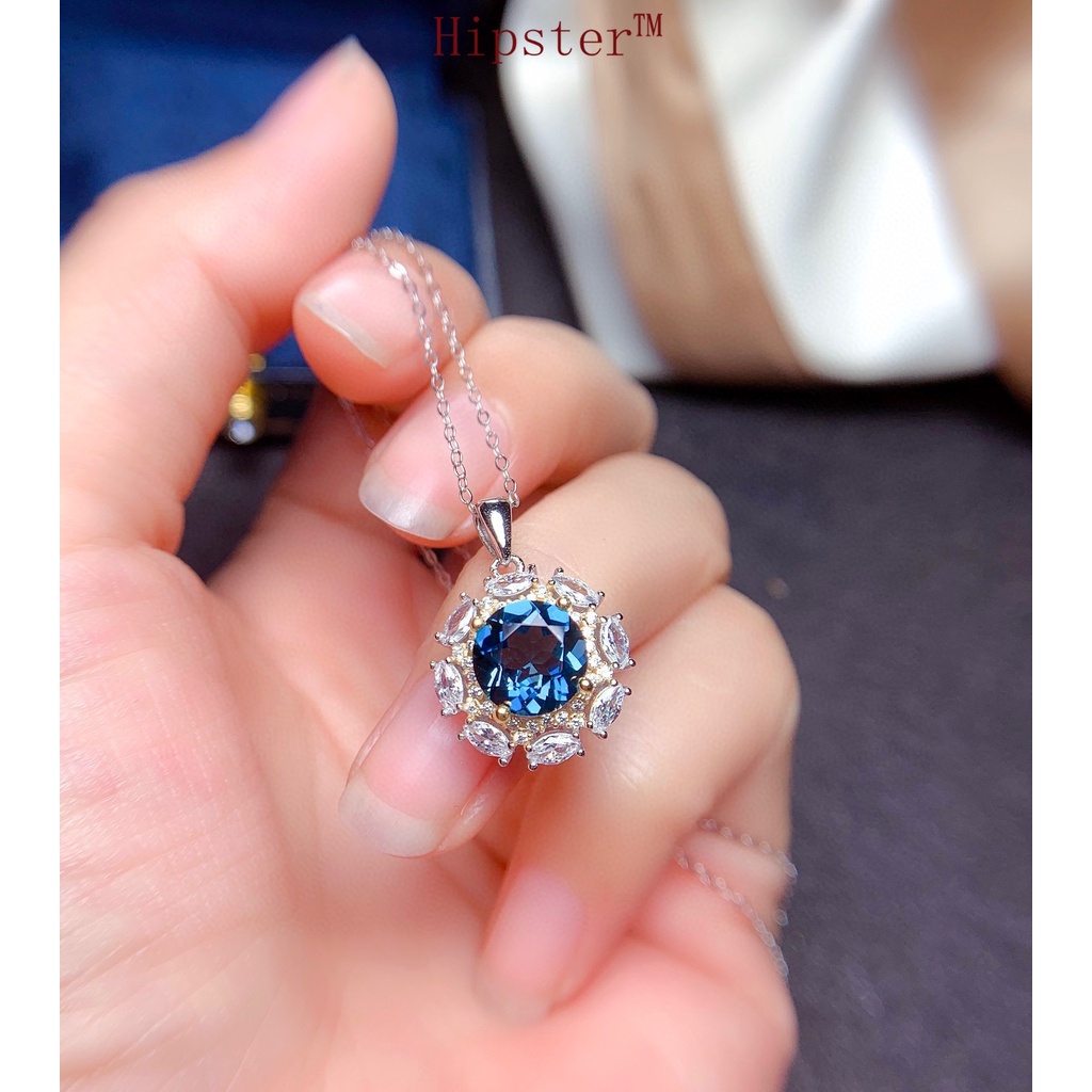 New Fashion Hot Sale Natural Sky Sapphire Set Rings Pendant