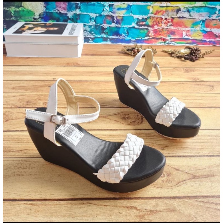 ABBUSHOES Sk 01 wedges kepang tali mariana 7cm sol karet.