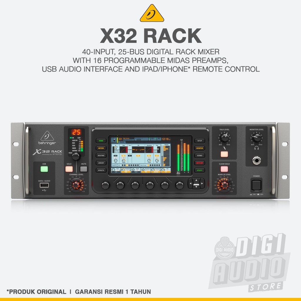 Jual Digital Audio Mixer BEHRINGER X32 RACK Wifi Remote Via PC Laptop