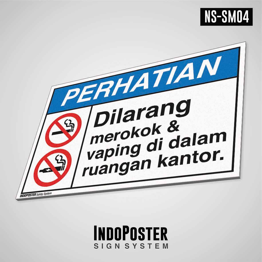 

Safety Sign Rambu K3 PVC ANSI Perhatian Dilarang Merokok Dan Vaping Di Dalam Ruangan Kantor