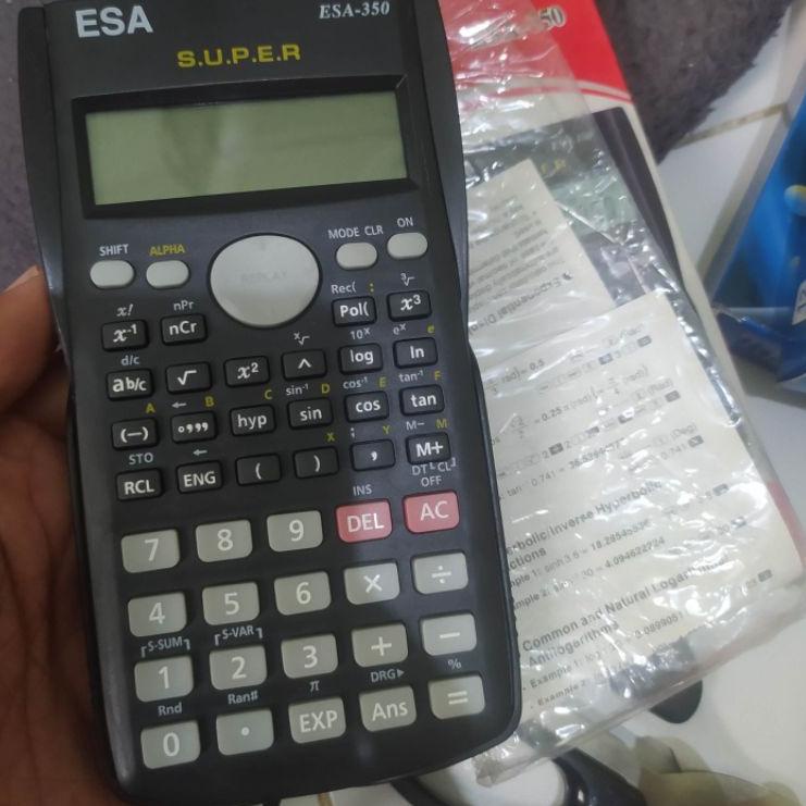 

Big Sale.. KALKULATOR SCIENTIFIC ESA 350 SIN COS TAN terlaris berkualitas Kalkulator Scientific School Murah 12 Digit Sin Cos Calculator Kantor Sekolah Bagus 350MS