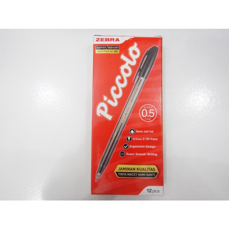 

Pulpen PICCOLO 0.7 HITAM ZEBRA Isi 12 Pcs
