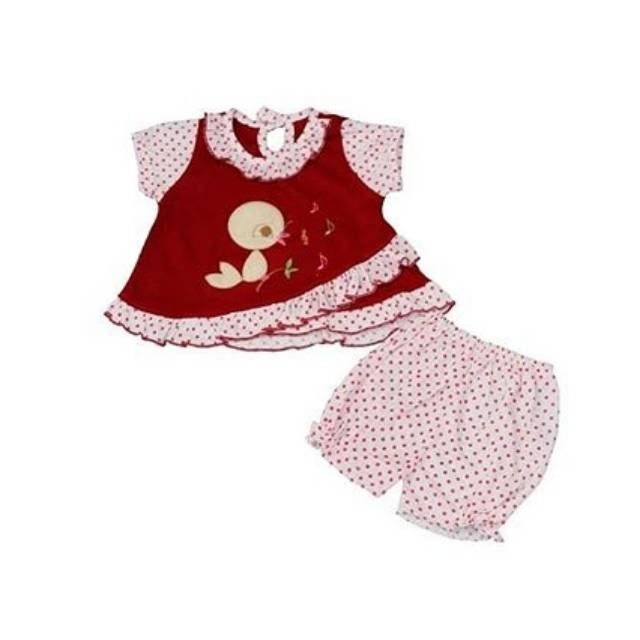 Setelan Baju Bayi Lengan Pendek Chick/Setelan Baju Bayi Perempuan/Atasan bayi dan Celana