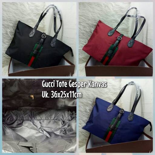 TAS GUCCI TOTE GESPER KANVAS