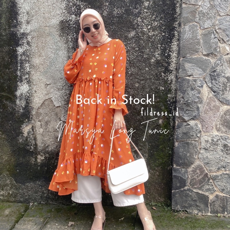 MARSYA LONG TUNIC - Bubble Crepe