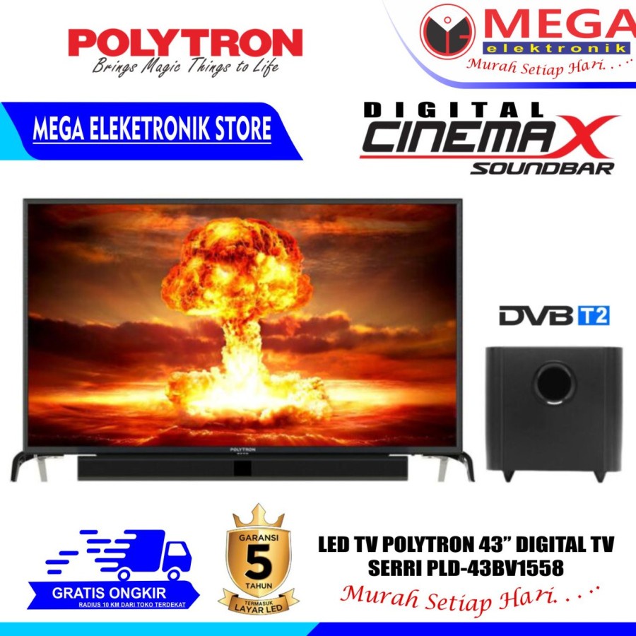 LED  POLYTRON PLD-43BV1558 / PLD 43BV1558 DIGITAL CINEMAX SOUNDBAR 43 INCH