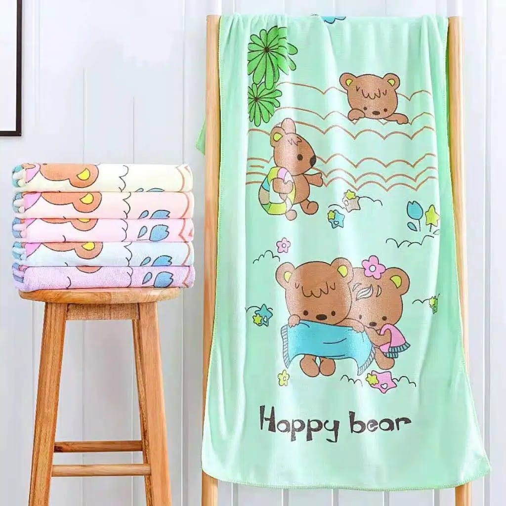 Handuk Mandi bayi motif bear 50x100cm handuk microfiber handuk mandi anak Import