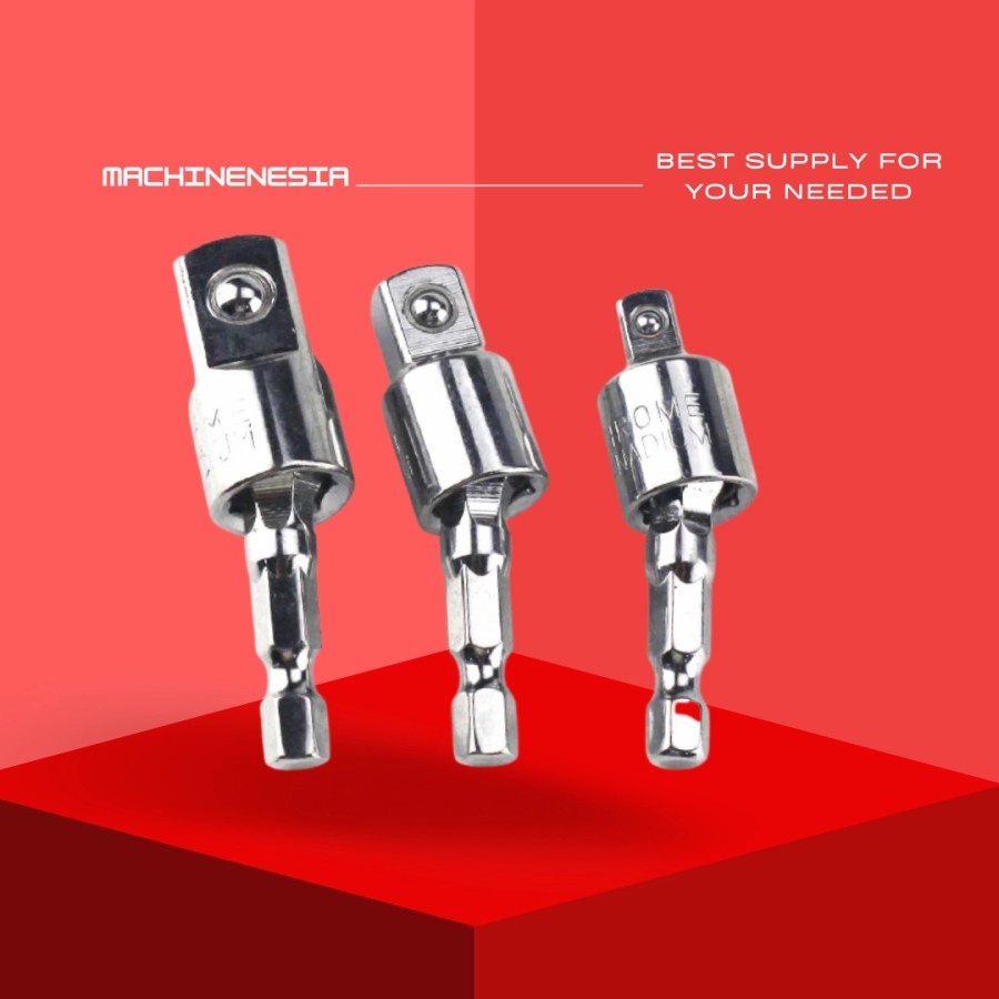 ADAPTER MESIN BOR MATA BOR KUNCI SHOCK KUNCI SOK KUNCI BUAH HEX 3PCS