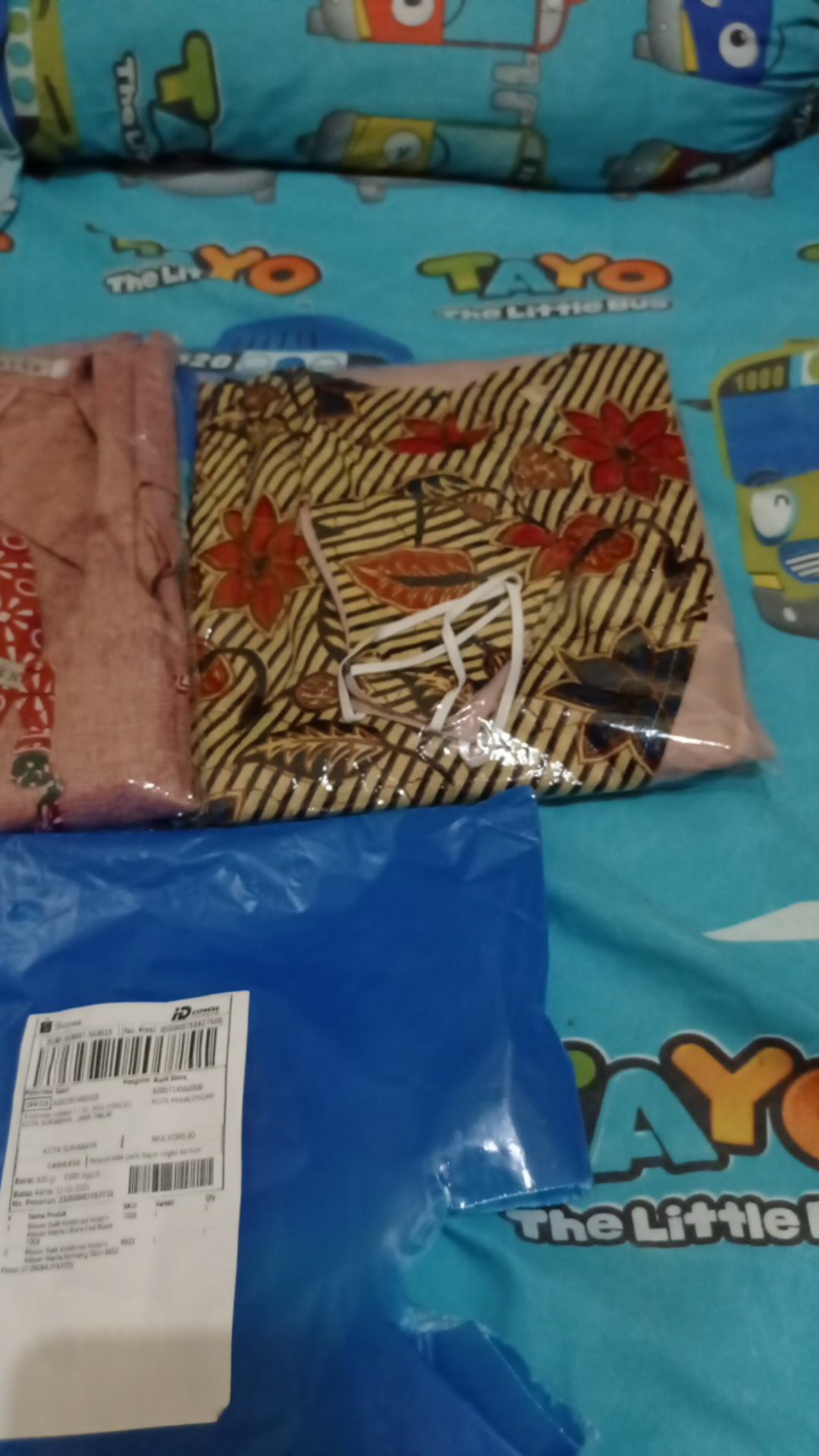 Atasan Batik Wanita Kembang Salur Resleting Belakang 6653