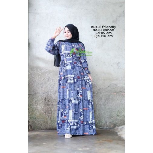 Gamis rayon motif koran