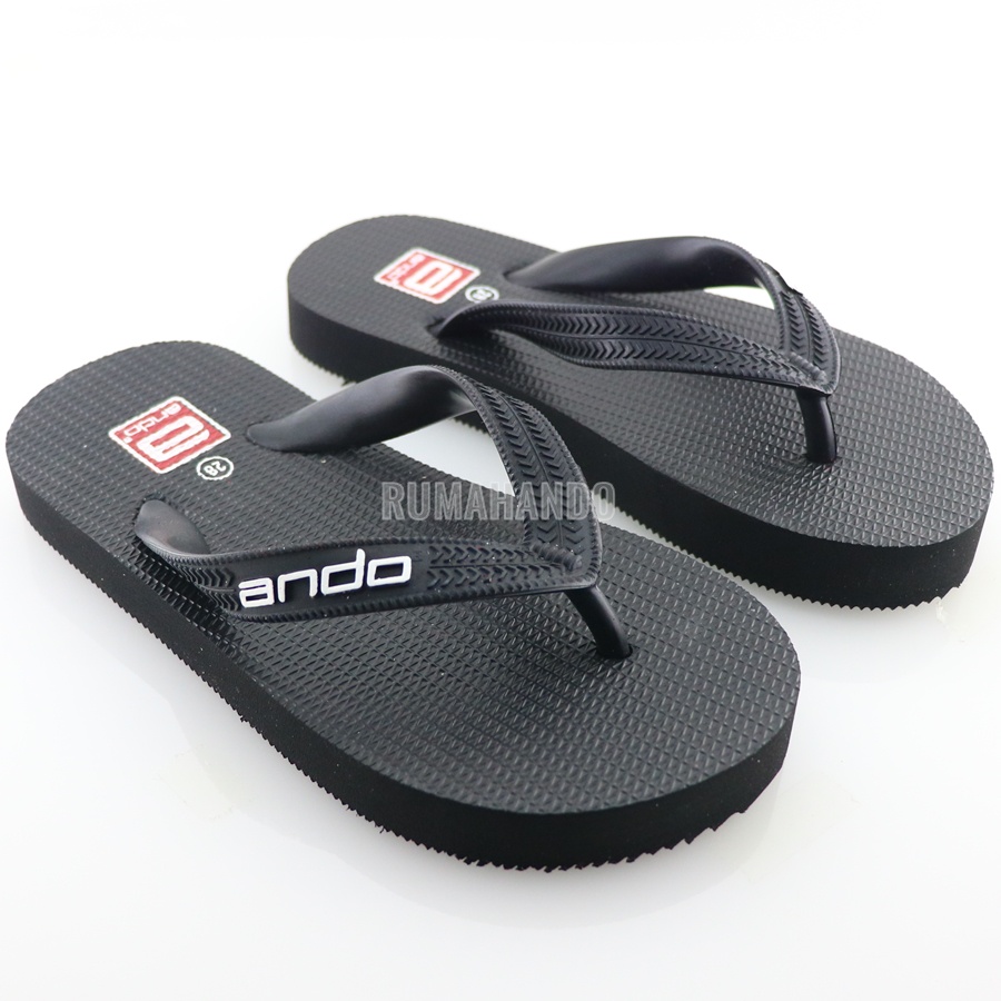 Ando Hawaii Basic Hitam - Sandal Jepit Anak Kecil dan Besar Ando Surabaya