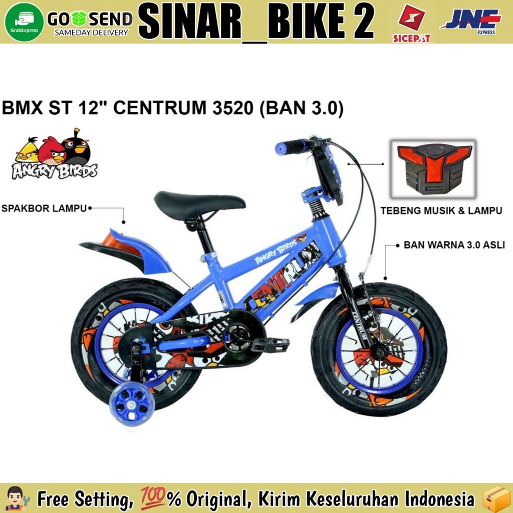 Sepeda BMX Anak Laki 12 16 18 Inch BMX CENTRUM CT-3520-2 Edisi Angry Bird