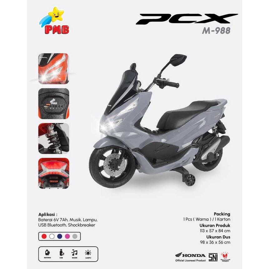 Motor Aki Anak HONDA PCX PMB 988 M988 Mainan Anak Motor , motoran anak murah