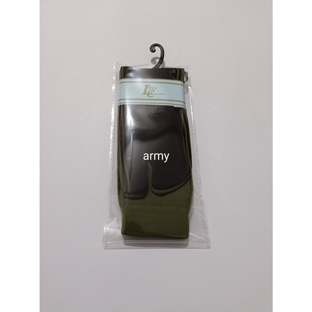 kaos kaki warna jempol telapak hitam/kaos kaki muslimah-army pack