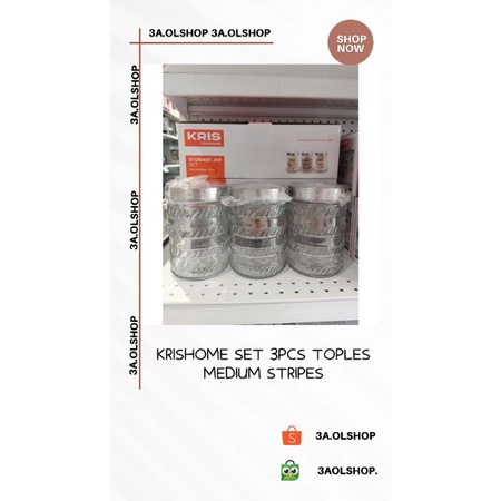 krishome set 3pcs toples medium stripes