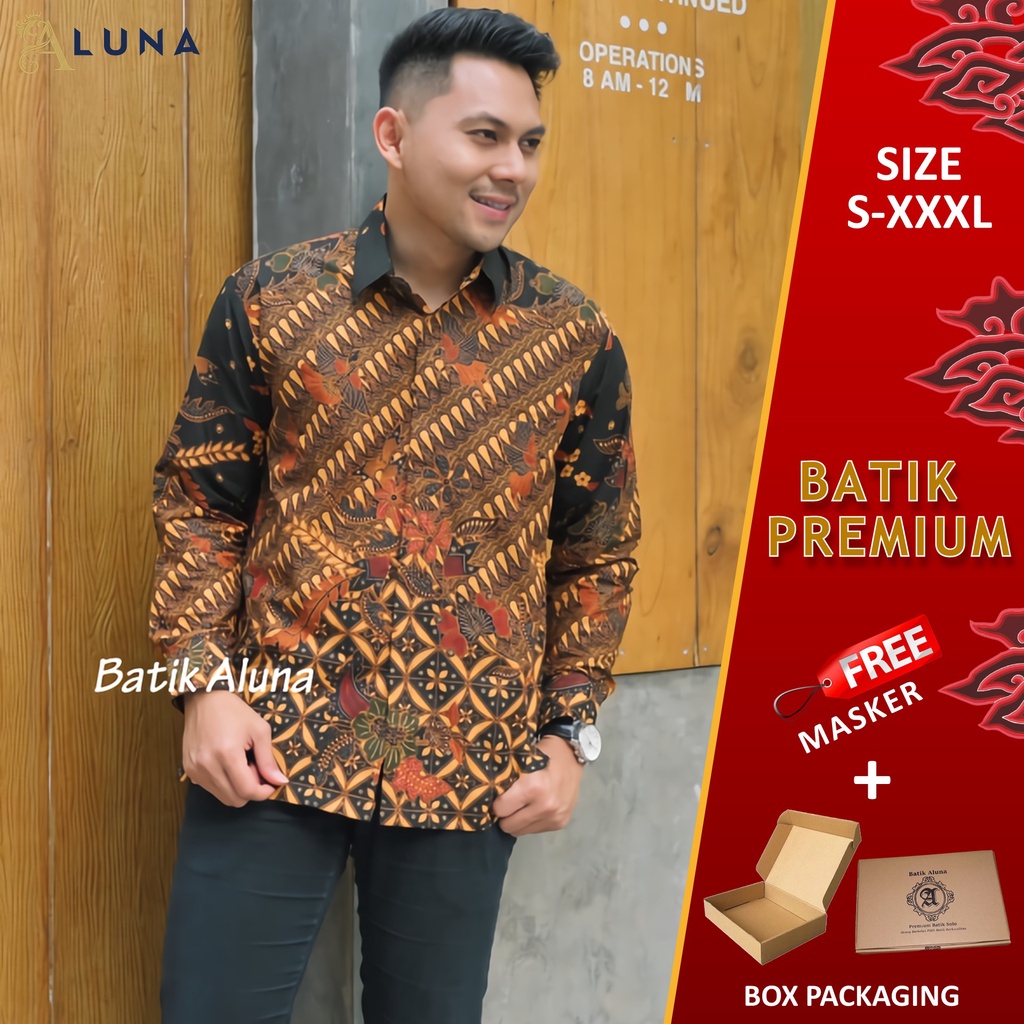 KEMEJA BAJU KONDANGAN BATIK ALUNA PRIA PEKALONGAN MODERN LENGAN PANJANG KEKINIAN PREMIUM PCW 096