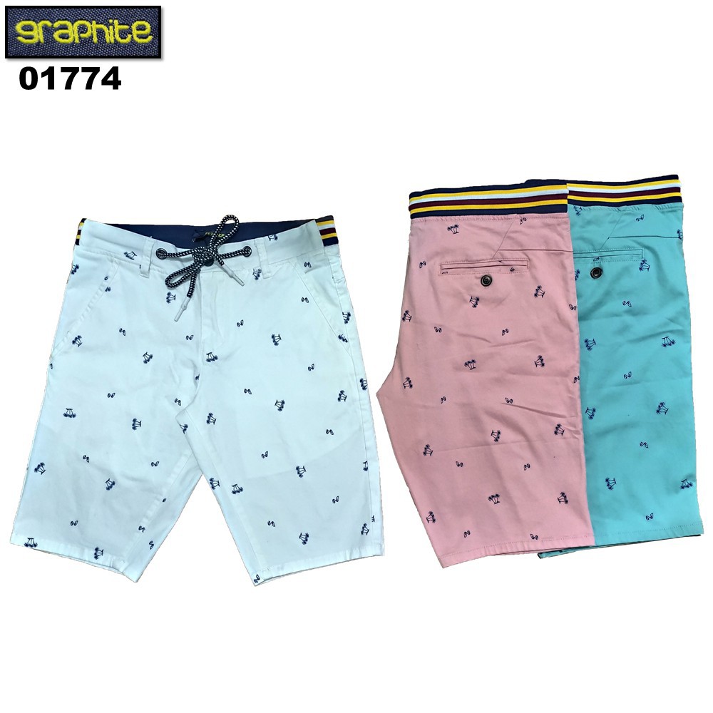 Celana Pendek Katun Cowok Import Premium Graphite 01774