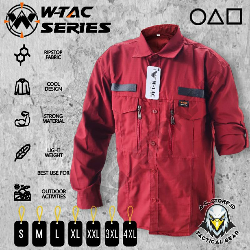 Kemeja Tactical W-Tac panjang PREMIUM / seragam kerja / tactical w.tac / Polisi / Army / karyawan / kantor