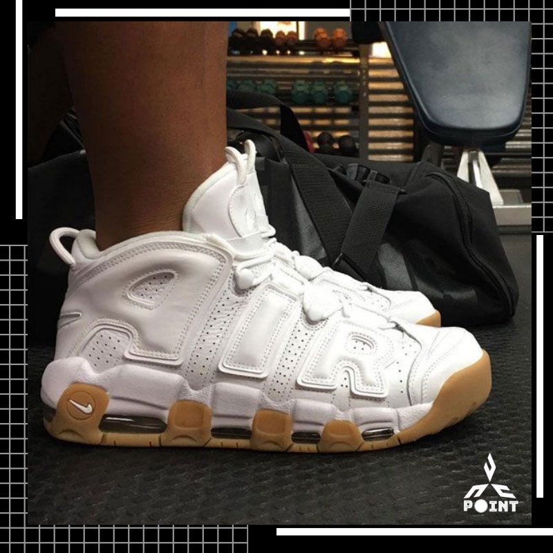 nike uptempo white gum