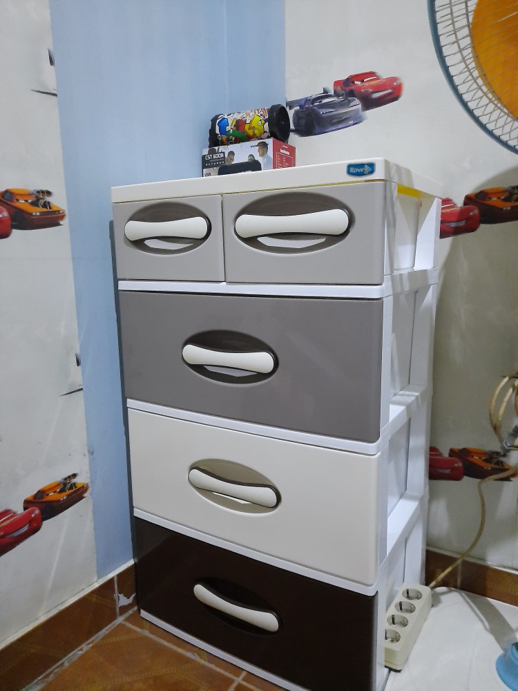 Lemari Plastik Laci 4 Susun / Cabinet Rovega Kharisma Ckh-440