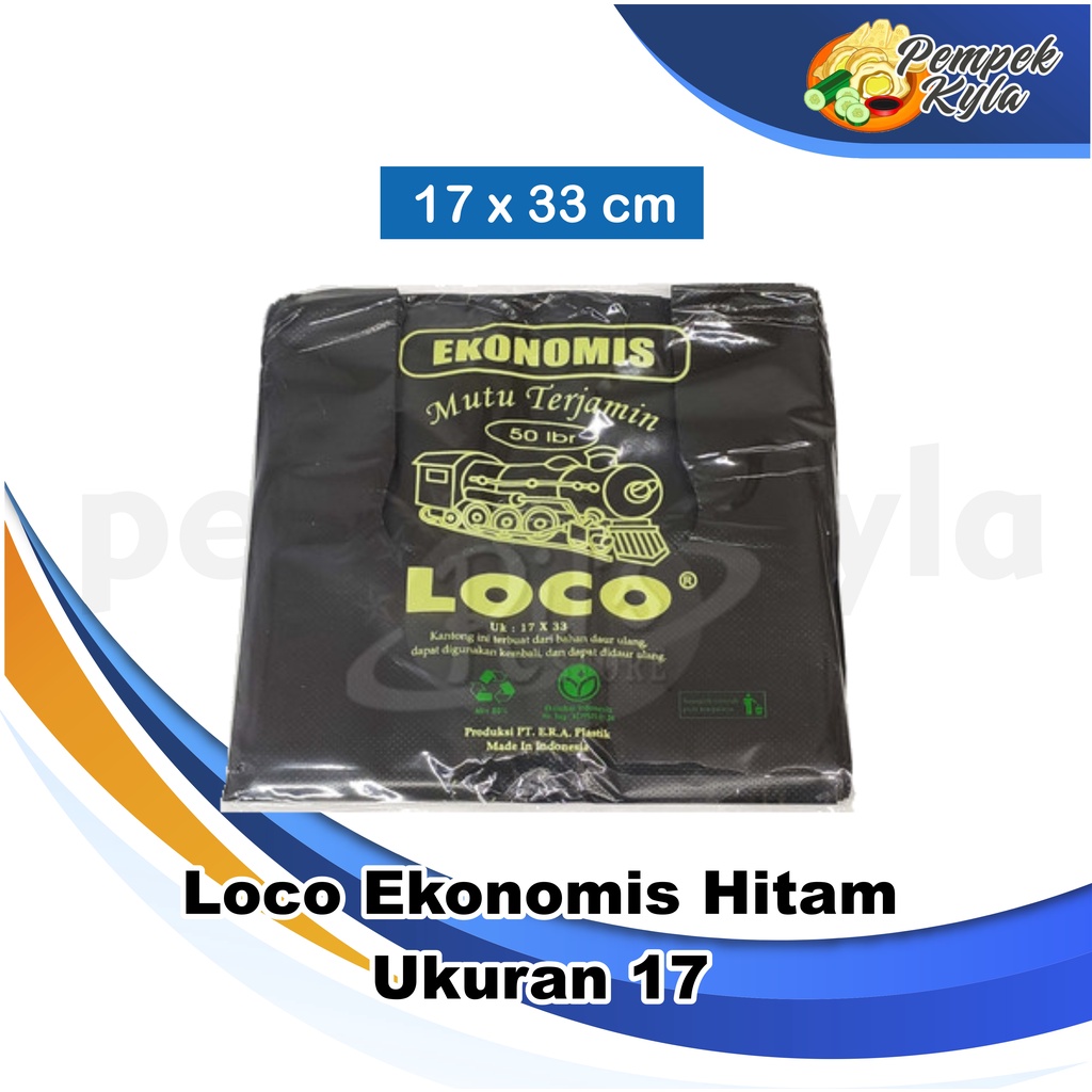 Kantong Plastik Kresek Loco Ekonomis 17 x 33 Hitam isi 50 lembar