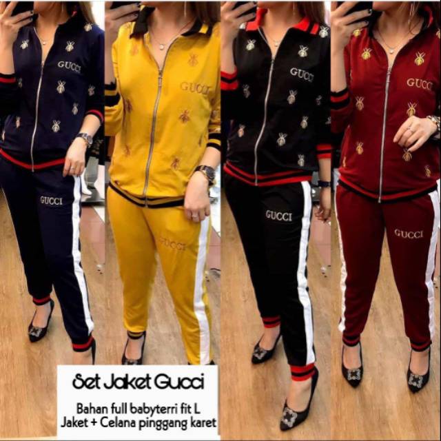 SETELAN WANITA / SETELAN CELANA  / SETELAN JAKET GUCCI -LBms