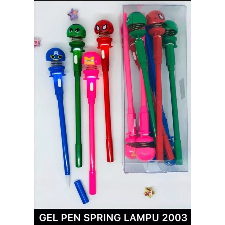 

ROYALE STATIONARY - PULPEN / GEL PEN SPRING LAMPU / PEN GEL PER LAMPU KARAKTER KARTUN SUPER HERO
