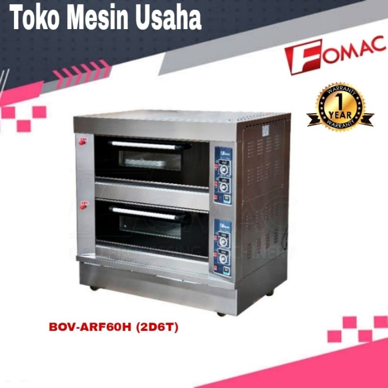 mesin oven gas listrik 2 deck 6 loyang otomatis bov-arf60h ( 2D6T ) fomac