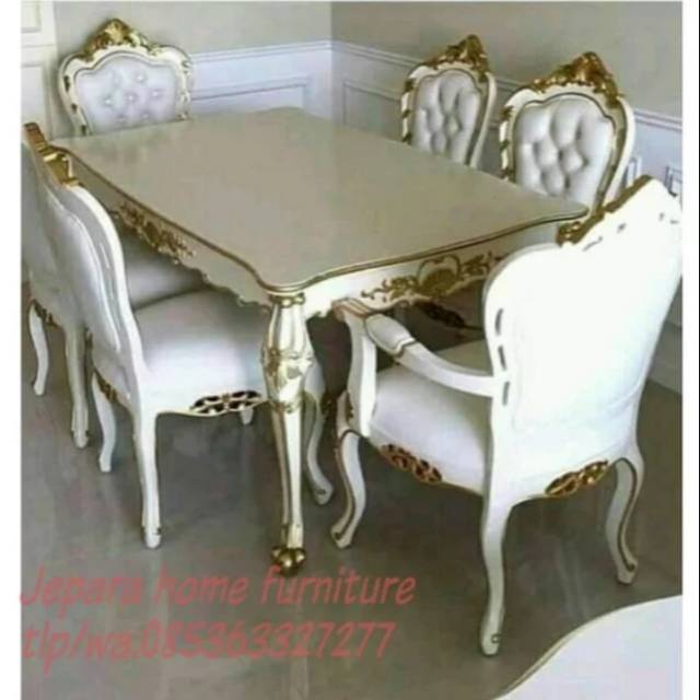 Meja makan ukiran mewah furniture Jepara