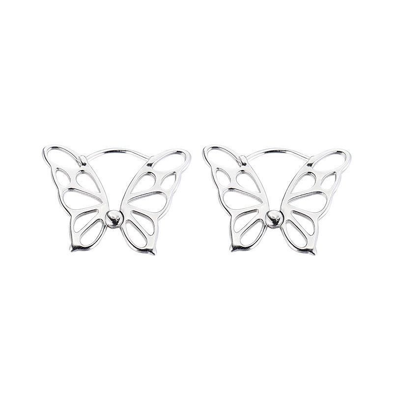 Anting Desain Butterfly Bahan Stainless Steel Untuk Wanita