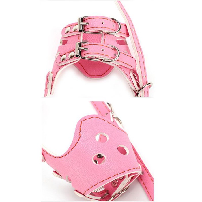 

Wfditacioya Pet Dog Adjustable Leather Muzzle Anti Bark Bite Chew Dog Training