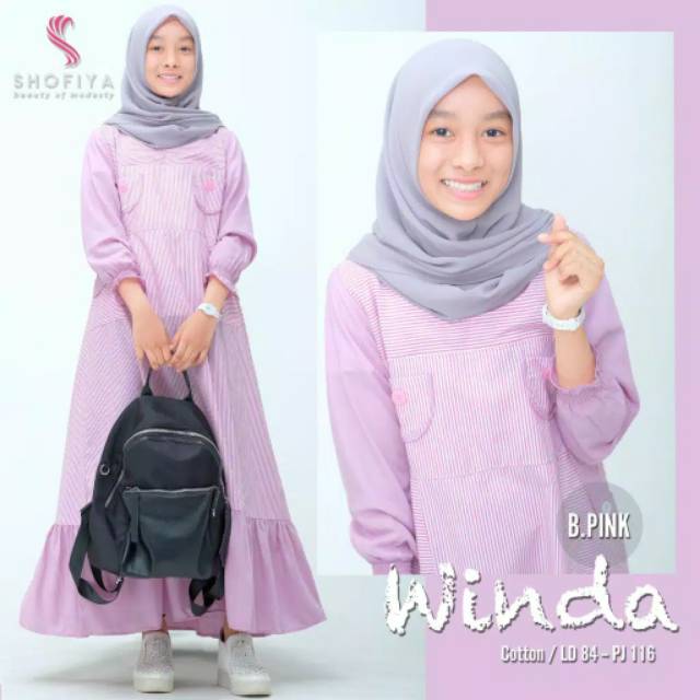 PROMO RAMADHAN - Ns FC REMAJA WINDA DRESS BY SHOPIYA||Ping maron biru