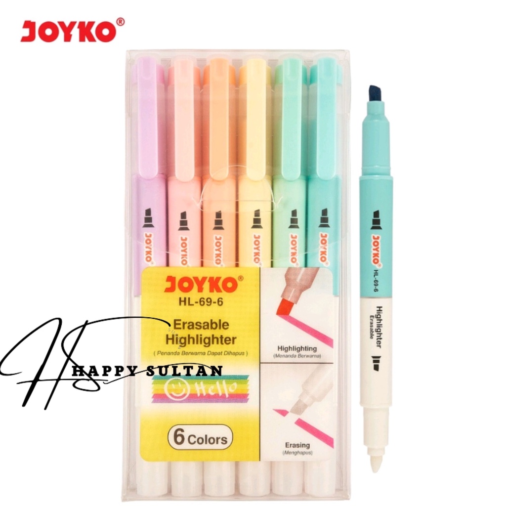 

Stabilo Erasable Highlighter 2in1 Penanda Joyko HL-68-6 HL-69-6 Bisa Dihapus