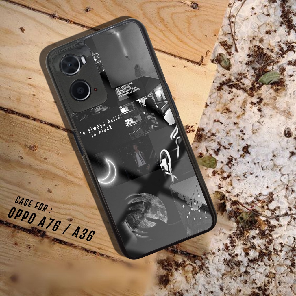 Case OPPO A36/ A76 - Casing OPPO A36/ A76 [ BLCK AESTHETIC ] Silikon OPPO A36/A76 - Case Hp - Case M