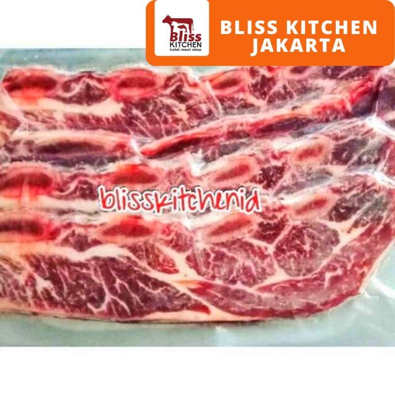 

Iga Sapi US Chuck Short Ribs Bonein Beef Kalbi / Galbi 1cm marbling 4